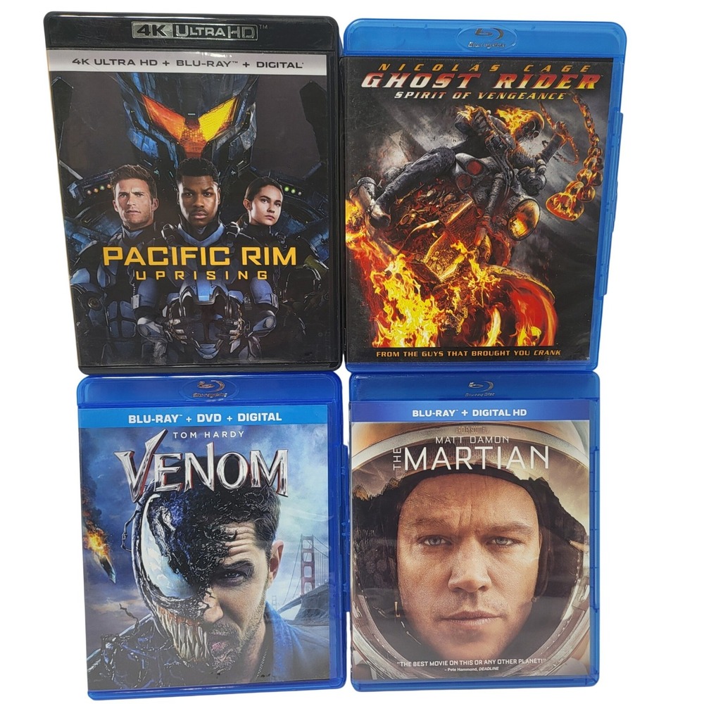 Sci-Fi Action Movie Lot Pacific Rim Uprising Venom The Martian Ghost Rider BD*